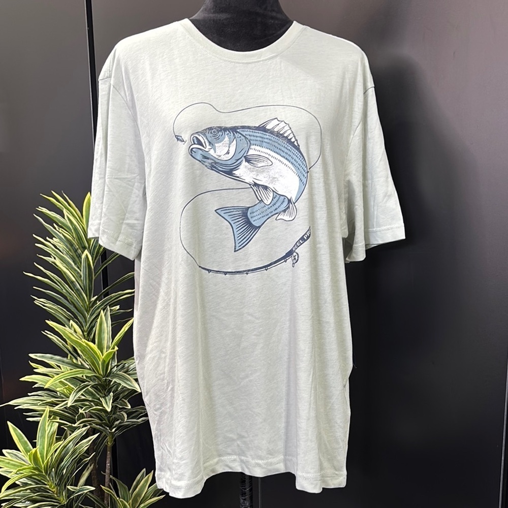 Reel Pro Fishing Relaxed Fit,handfeel,stretch comfort,crewneck,graphic fish logo